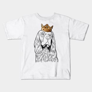 Sussex Spaniel Dog King Queen Wearing Crown Kids T-Shirt